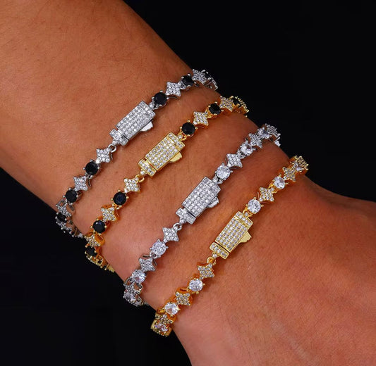 Iced Crown Link Bracelet